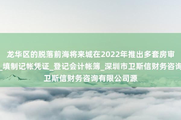 龙华区的脱落前海将来城在2022年推出多套房审查原始凭证_填制记帐凭证_登记会计帐簿_深圳市卫斯信财务咨询有限公司源