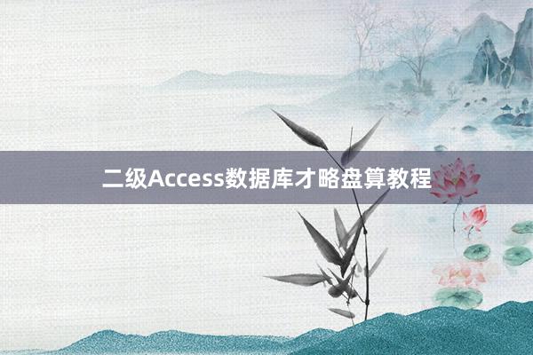 二级Access数据库才略盘算教程